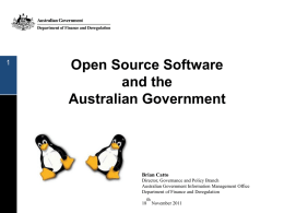Open Source and the Australian Government November 2011