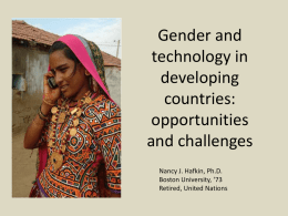 Gender, ICT and International Development
