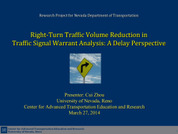 Right-Turn Traffic Volume Reduction in Traffic Signal Warrant