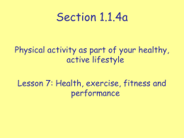 Lesson 7 Assessing Fitness Levels