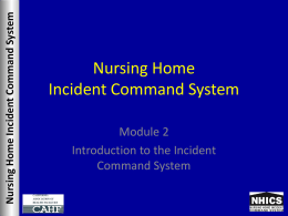 Nursing Home Incident Command System - CAHF