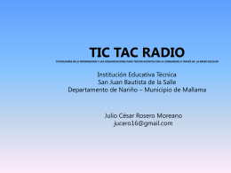 TIC TAC RADIO. 6 - Docentes Innovadores.net