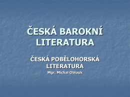 česká barokní literatura