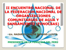 Informe FENOCSAS por su Presidente