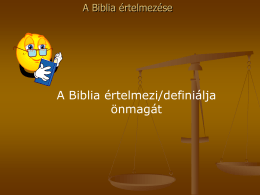 Biblia értelmezése prezentáció