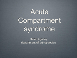 Acute Compartment Syndrome – DA 2012