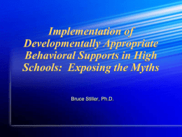Implementation of Developmentally Appropriate Behavioral