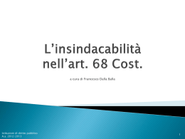 L`insindacabilità nell`art. 68 Cost.
