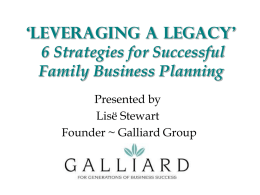`Keeping it in the Family` 5 Strategies for Successful Family Business