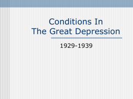 Conditions of the Depression
