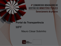 MPF - Portal da Transparência - Conselho Nacional do Ministério