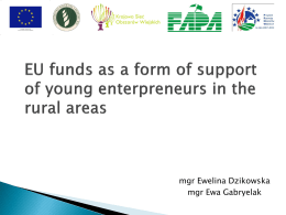 Fundusze unijne jako formy wsparcia młodych przedsiębiorczych na