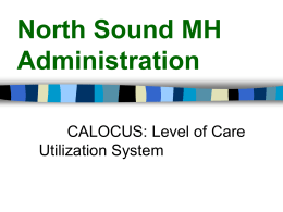 CALOCUS - North Sound Mental Health Administration