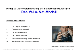 Das Value Net-Modell - FernUniversität in Hagen