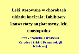 leki_moczopedne - Katedra i Zakład Farmakologii Klinicznej