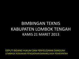 Permasalahan - Sekretariat Tim LPSE Kabupaten Lombok Tengah
