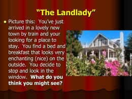 "The Landlady" PPT