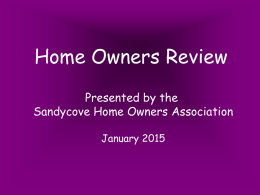 A YEAR IN REVIEW 2014-15 - Sandycove Home Owners Association