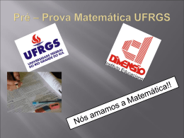Pré – Prova Matemática UFRGS