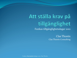 Clas Thorén, talarpresentation på svenska, powerpoint