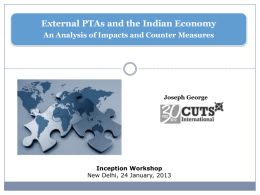 External PTAs and the Indian Economy An Analysis of Impacts and