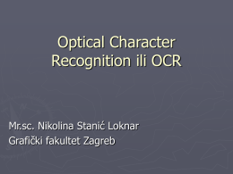 Optical Character Recognition ili OCR