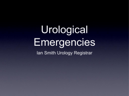 Urological Emergencies Ian Smith Urology Registrar Spot Diagnosis