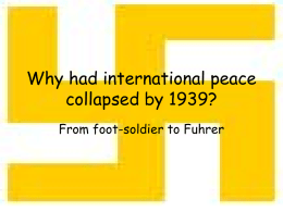 Why had international peace collapsed by 1939?