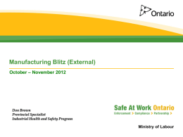 Ministry of Labour - Health & Safety Ontario