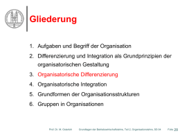 4. Organisatorische Integration