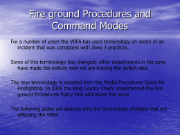 Fireground Procedures and IMS Terminology