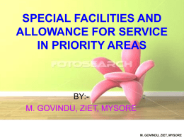 fecilities in priority areas