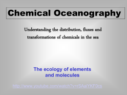 1-Introductory lecture on Chemical Oceanography