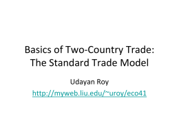 Basics of Two-Country Trade