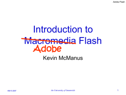 Introduction to Macromedia Flash