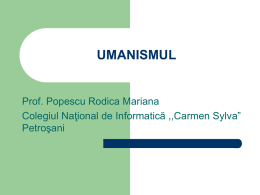UMANISMUL - wolfteam romania
