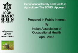 Occupational Health in Agriculture