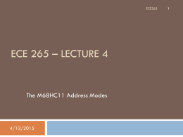 Lecture 4 - Addressing Modes