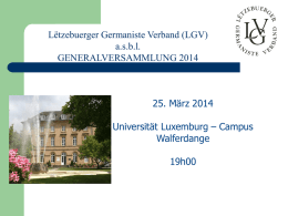 Generalversammlung 2014 - Lëtzebuerger Germaniste Verband (LGV)
