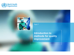 Introduction to methods for quality improvement