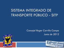 SISTEMA INTEGRADO DE TRANSPORTE - SITP