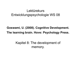 Goswami, U. (2008). Cognitive Development. The learning brain. Hove