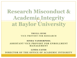 Research Misconduct and Academic Integrity