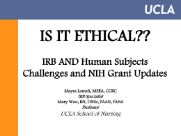 IRB and Human Subjects Challenges