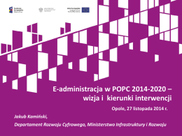 E-administracja w POPC 2014-2020 – wizja i kierunki interwencji