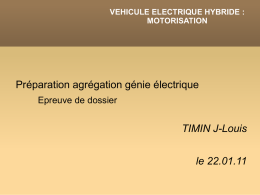VEHICULE ELECTRIQUE HYBRIDE : MOTORISATION