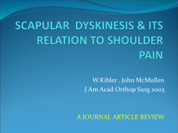 scapular dyskinesis & its relation to shoulder pain