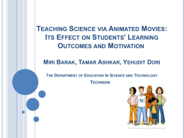 Teaching Science via Animated Movies: Its Effect on Students
