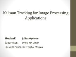 Kalman Tracking for Image Processing Applications