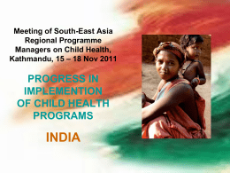 India Country Presentation_Regional CH Meeting_Kathmandu